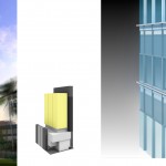 Left: Overall Building View. Right: Curtain Wall Detail